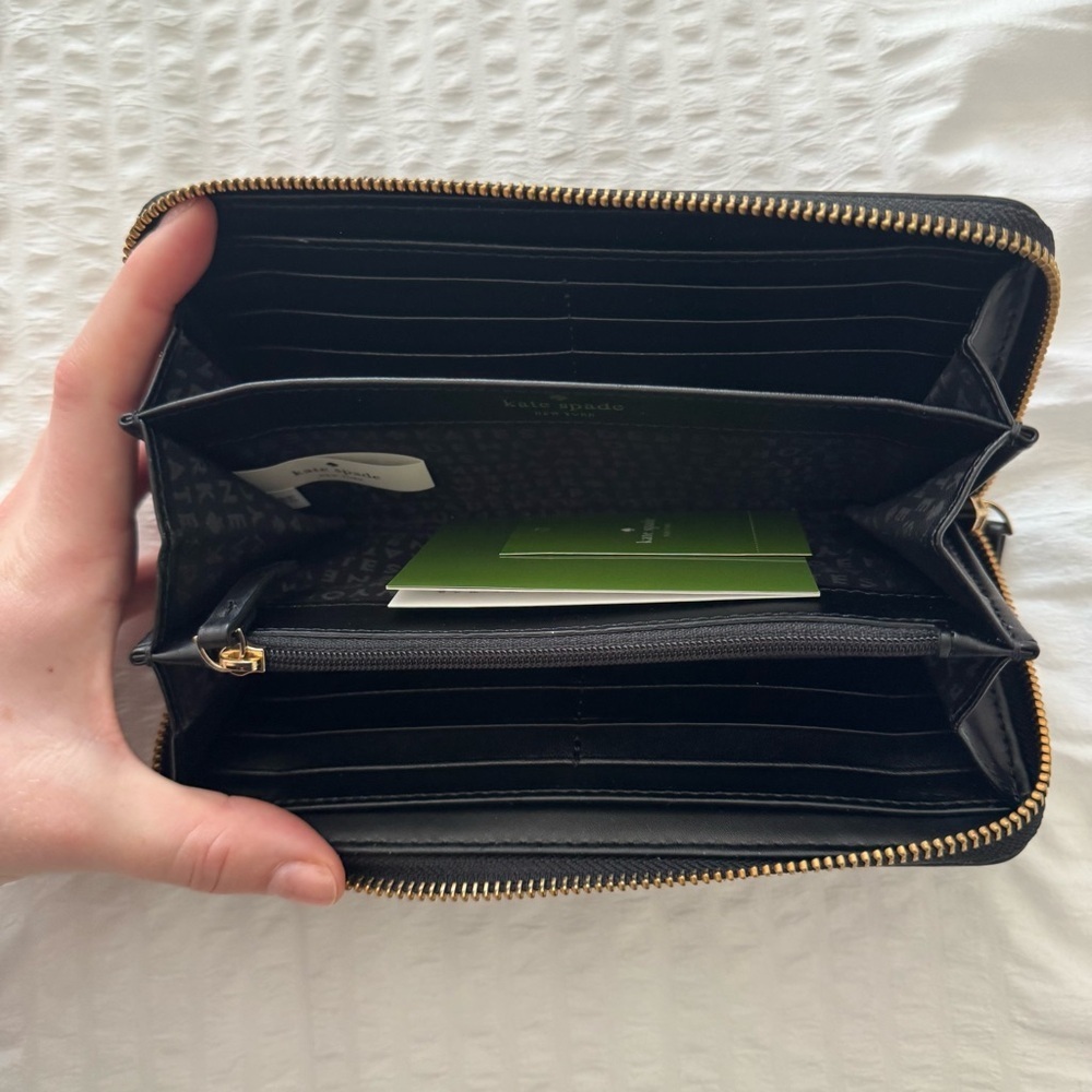 Kate Spade Neda Helena Street black leather zip-around studded clutch wallet - Picture 5 of 7